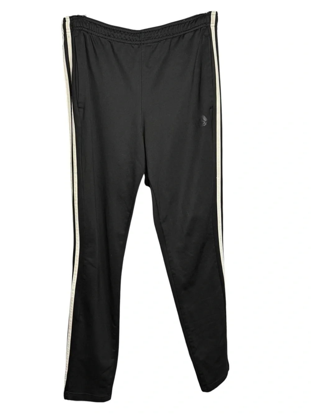 adidas Men’s Black Track Pants with White Side Stripes